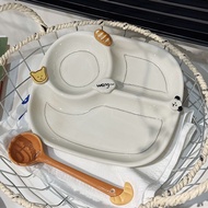 Ceramic减脂餐盘 SHQ5 211 Diet Plate 3-Compartment Bento Box for Adults Kids Family Meal Prep Portion Con