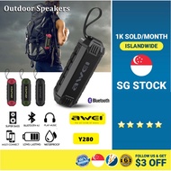 (SG)Awei Y280 Y669 Outdoor IPX4 Waterproof Portable Wireless Bluetooth Speaker + power bank (3 month