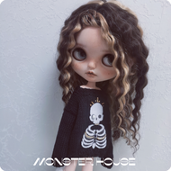 เสื้อสเวตเตอร์ผ้าฝ้ายลายกระดูกสัตว์ประดับลูกปัดหนักสไตล์ย้อนยุคสำหรับเด็กผู้หญิง Blythe ของเล่นตุ๊กต