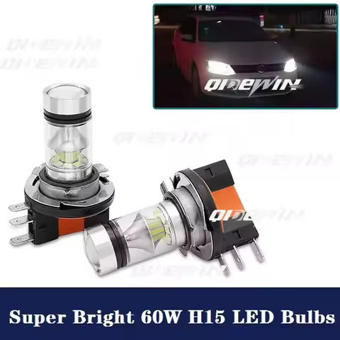 2Pcs/set For Audi A3 A4 A5 A6 C6 B7 BMW Mercedes Benz Volkswagen Jetta Golf/GTi Tiguan White H15 LED