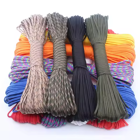 YoouPara 250 Colors Paracord 550 Rope Type III 7 Stand 100FT 50FT Paracord Cord Rope Survival kit Wh