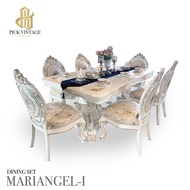 MARIANGEL-I DINING SET : ชุดโต๊ะอาหารสไตล์หลุยส์ 8ที่นั่ง PEARLESCENT WHITE SERIES รุ่น มาเรียนเกล-