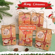 [Wholesale Price]Christmas Kraft Paper Candy Box / Christmas Home Decoration / Xmas New Year Party Supplies / Cookie Snack Packaging Box / Merry Christmas Santa Snowman Present Box