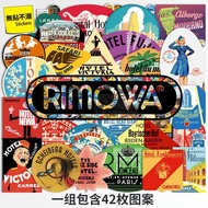 42 Pieces Large Sheet rimowa Luggage Stickers Retro Waterproof Suitcase Stickers rimowa Commemorative Stickers rimowa Luggage Stickers rimowa Suitcase Stickers Trolley Case Stickers