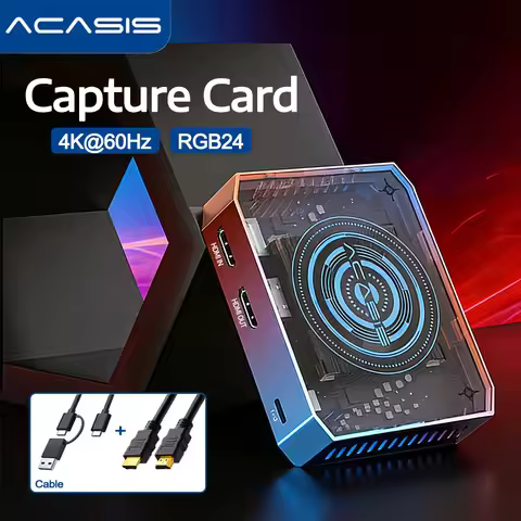 ACASIS 4K HD Capture Card 60fps 1080P 240fps HDMI Video Capture Card Support HDR/VRR loop-out for ga