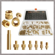 345PCS Brass Threaded Insert Nut Kit M2 M2.5 M3 M5 M6 Hot Melt Heat Injection Copper Insert Nut 3D P