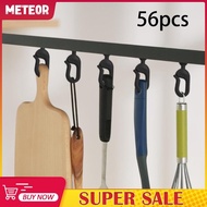 [meteorMY] 56Pcs Hooks for Gazebo Curtains Outdoor Rustproof Hotel Smooth Gliding Black