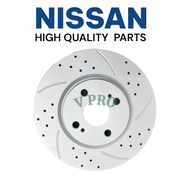 (1-PAIR) 260MM QUALITY NISSAN ALMERA N17 SYLPHLY G11 DRILLED SLOTTED SPORT FRONT DISC ROTOR