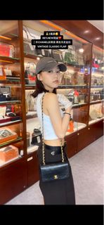 95%NEW🖤CHANEL CF20 中古 黑色羊皮金扣 VINTAGE CLASSIC FLAP