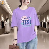 Clothing Fashion Plus Size Top Printed Short-Sleeved T-Shirt Candy Color M-2XL Korean Version Round 
