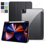 For iPad Pro 12.9 Case 2022 Tablet Case with Pencil Holder Clear Hard Cover Funda for iPad Pro 12 9i