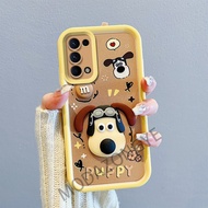 For OPPO Reno 5 Casing Luxury Silicone Shockproof OPPO Reno 5 Case 3D Stereo Doll Cartoon Colorful Edge Soft Phone Case Dog