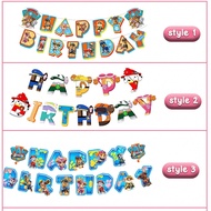 PAW Patrol Happy Birthday Banners, 4 Styles With Colorful Character - Themed Designs, Easy To Hang A
