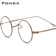 FONEX กรอบแว่นตา Titanium กรอบแว่นตา Vintage Vintage รอบ Optical แว่นตาผู้หญิง2022ใหม่ Ultralight Titan Retro เกาหลีสไตล์ญี่ปุ่นแว่นตา F85666