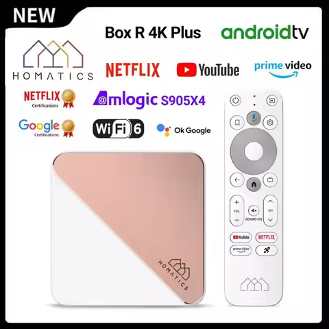 HOMATICS Box R 4K Plus TV Box AndroidTV 14 ATV Netflix Google Certified Amlogic S905X4 DTS Audio Dol