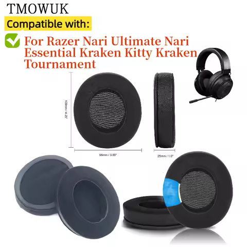 Cooling Gel Football memory sponge Ear Pads for Razer Nari Ultimate Nari Essential Kraken Kitty Krak