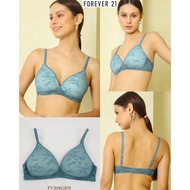 Women's Underwire Bra Thin Foam Forever 21 Full Cup Mix Lace 34B 36B 36C 38B Underwear FV304GRN