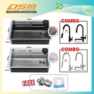 SORENTO Honeycomb Multifunctional Kitchen Sink Stainless Steel 304 Satin / Black Coated SRTKS8050 / 