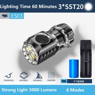 SmilingShark Đèn Pin Mini LED ES03 Đèn Pin Nhỏ SST20 Đèn Cầm Tay Sạc USB Sáng Mạnh 3000 Lumen Đèn Cô