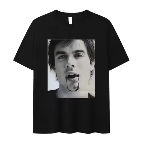 Damon Salvatore Ian Somerhalder TV Drama Men's Summer New Style Unisex Casual T-shirt