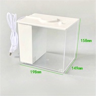 Small desktop mini aquarium full set of side filter water circulation with light and cover ecologica
