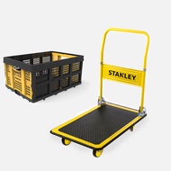 [特價](組合) STANLEY平板手推車150kg+折疊置物籃25kg