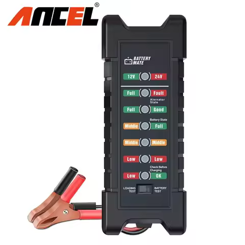 ANCEL BM410 Car Battery Tester Tool 12V 24V Cranking Charging Circut Test Battery System Analyzer Al