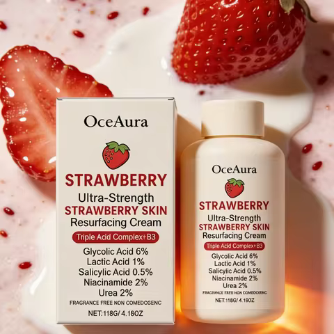 Strawberry Cream Lactic Acid Salicylic Acid Improve Dullness Moisturizing Skin Brightening Rejuvenat
