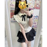Short Sleeve Warm Cake Top 2026 Flying Sleeve Two-Piece Suit Soft Style Shirt Little Girl Suit Skirt