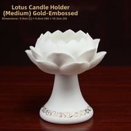 Ceramic Lotus Lamp Candle Holder Stand Home Altar Buddha Hall Buddhist Supplies Oil Lamp Bowl Lamp S