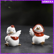 [Wenodxa] Duck Figurine Tea Figurine Decorative Duck Statue for Bookcase Table Office