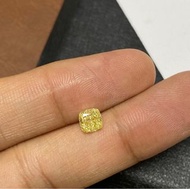 GIA//1.00ct Fancy yellow cusion 型黃鑽 100%天然鑽石