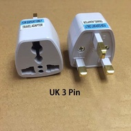 UK 3Pin Plug to 2Pin Travel Adaptor