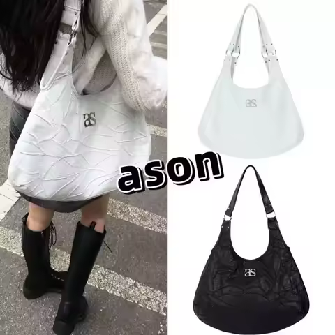 ASON roaming bag korean ason brand dumpling AS skin surface motorcycle single shoulder underarm bag