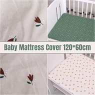 Baby Mattress Cover 120x60cm Cotton Fitted Sheet for Portable Playpen Daycare Baby Cot