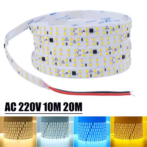 10M 20M/Roll AC 220V 240V LED Strip 240Leds/M 3000K 4000K 6000K Ice Blue/Yellow Home Decoration Flex