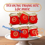 Velvet bag with the word Phuc Loc with drawstring 7 x 9 for Coins, Jewelry, Feng Shui Items