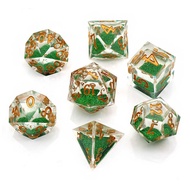 Resin Glitter Dice Cthulhu Running Group Dice Set 7 TRPG Dungeons and Dragons DND Polyhedron