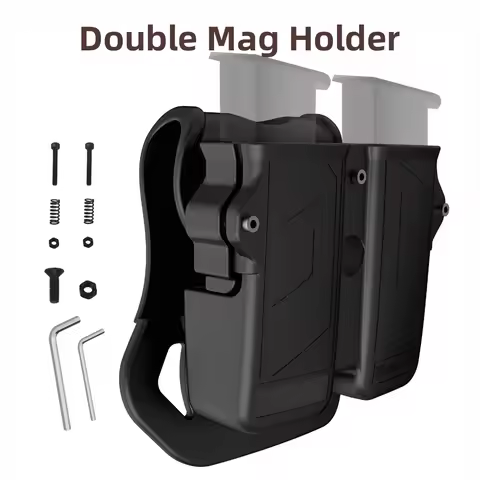 Universal Double Holder for 9mm 10mm .40 .45 Stack Pistol Magazine Holster Pouch Handgun Carrier 92A