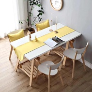 Tablecloth premium light yellow suede table runner/