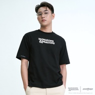 GALLOP : Mens Wear D&amp;D Oversized T-Shirt เสื้อยืดโอเวอร์ไซส์ รุ่น GDDT9000 สี Dark Black - ดำ / ราคาปกติ 1190.-