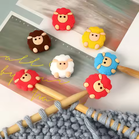 4/6pcs Silicone Little Sheep Knitting Needle Point Protectors Needles Point Anti-shedding Cap DIY We