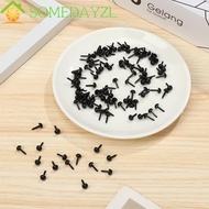 SOMEDAYMX 100Pcs Plastic Craft Doll Eyes, Eyes Crafts Plastic Black Plastic Safety Thread Eyes, Plas