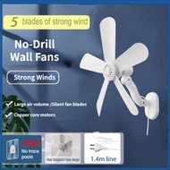 【SG Stock】Portable Mini Fan Wall Hanging Mini Home Dormitory Bedside Kitchen Bathroom Free Punch Fre