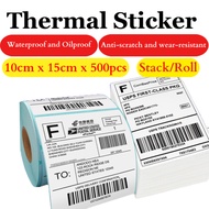 [500pcs] A6 Thermal Sticker Thermal Paper Waybill Shipping Label (Stack/Roll)