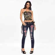 Y2K Baddie British Flag Print Distressed Low Rise Skinny Jeans
