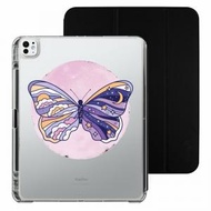 THE HOOD - (多種顏色及型號) Carly Watts - Butterfly Moon iPad iPad Pro13"/Pro11"/Air6/10.2"/mini6 (2024/22/21) 可拆式防摔透明摺套(黑色) -5570