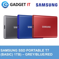 SAMSUNG 1TB SSD PORTABLE T7 - GREY - UP TO 1,050/1,000 MB/ EXTERNAL HARDISK