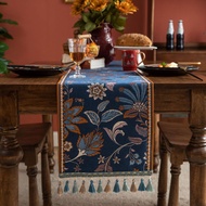 Luxurious Jacquard Flower Printing Table Runners for Dining Table Decoration Home Tea Coffee Table R