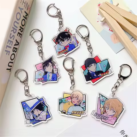 Anime Detective Conan Case Closed Mouri Ran Kuroba Kaito Haibara Ai Cosplay Costumes Acrylic Key Cha